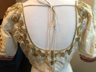 Hand embroidered silk Blouse custom sizes available online usa