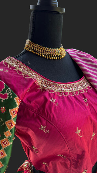 Pink ikat lehenga online usa pure silk lehenga online usa