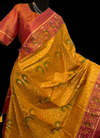 rajkot patola silk saree gold saree online usa pure handwoven saree usa 
