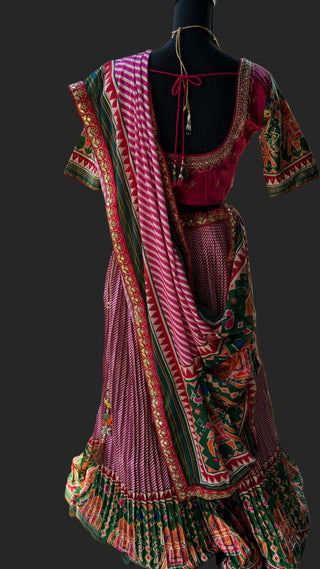 Pink ikat lehenga online usa pure silk lehenga online usa