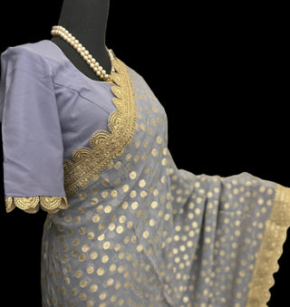 Georgette saree  silk saree embroidered border online