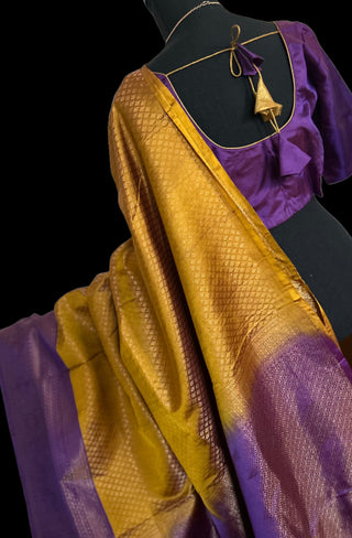 Mustard violet purple soft silk saree online usa pure soft silk saree usa pure silk saree usa 