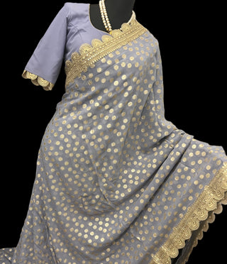 Georgette saree  silk saree embroidered border online