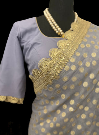 Georgette saree  silk saree embroidered border online