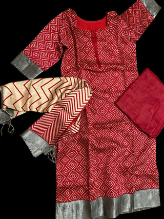 Tussar bandhani salwar sets usa pure salwar sets usa